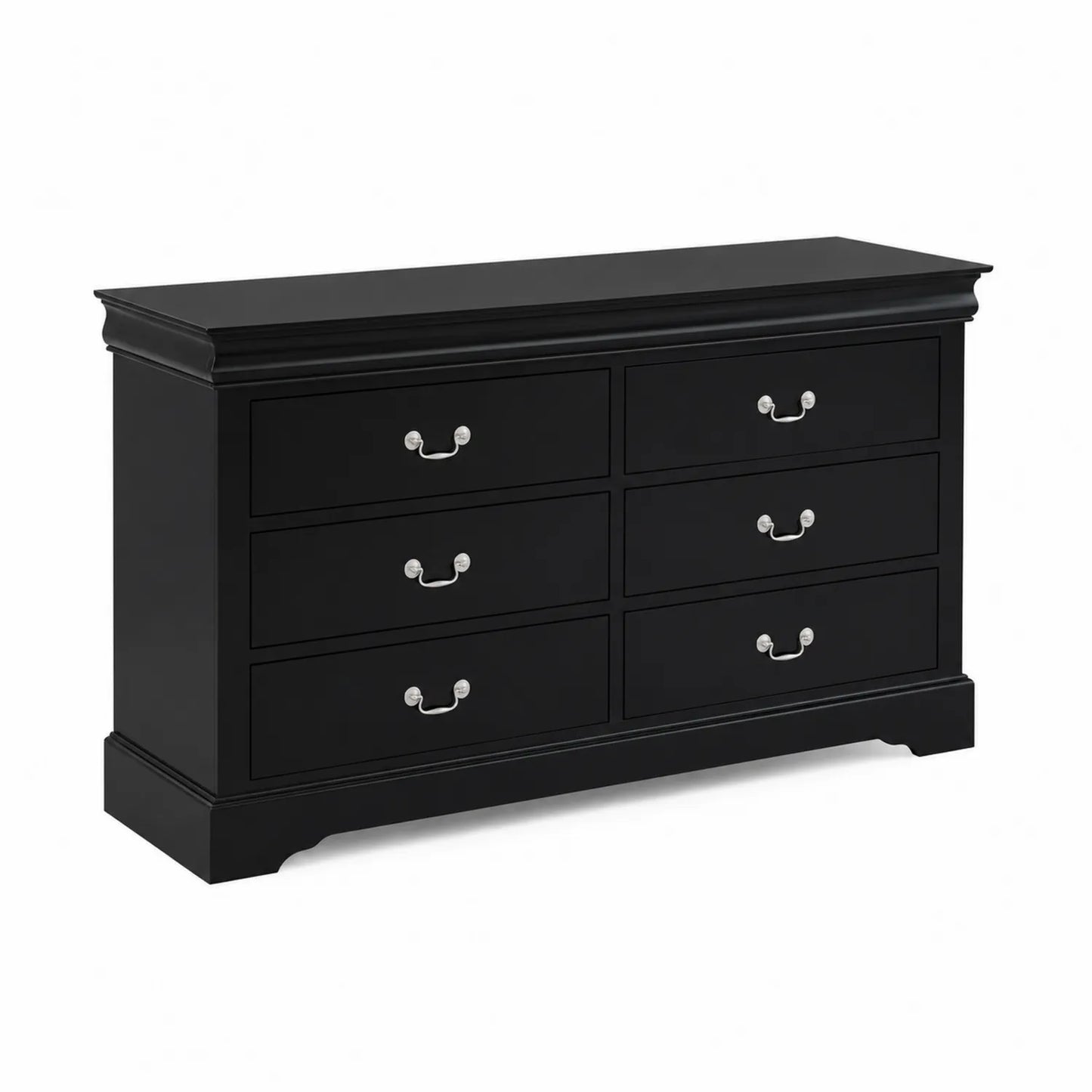 Holzkommode mit 6 Schubladen in Schwarz