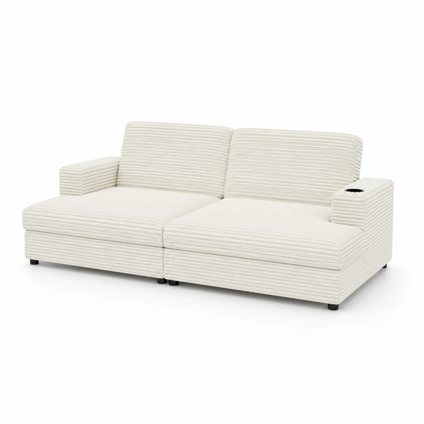 Modulares Sofa Strukturstoff Beige 220 cm
