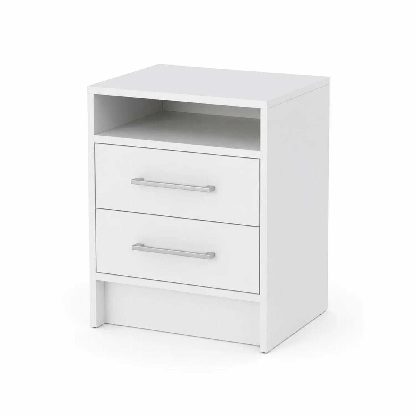 Nachttisch mit 2 Schubladen MDF Weiß