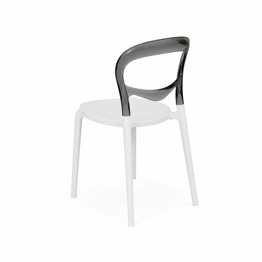 Esszimmerstuhl Kunststoff Weiß/Schwarz