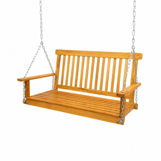 Holz Hängeschaukel Bank Outdoor 2-Sitzer Teakholz mit Kette