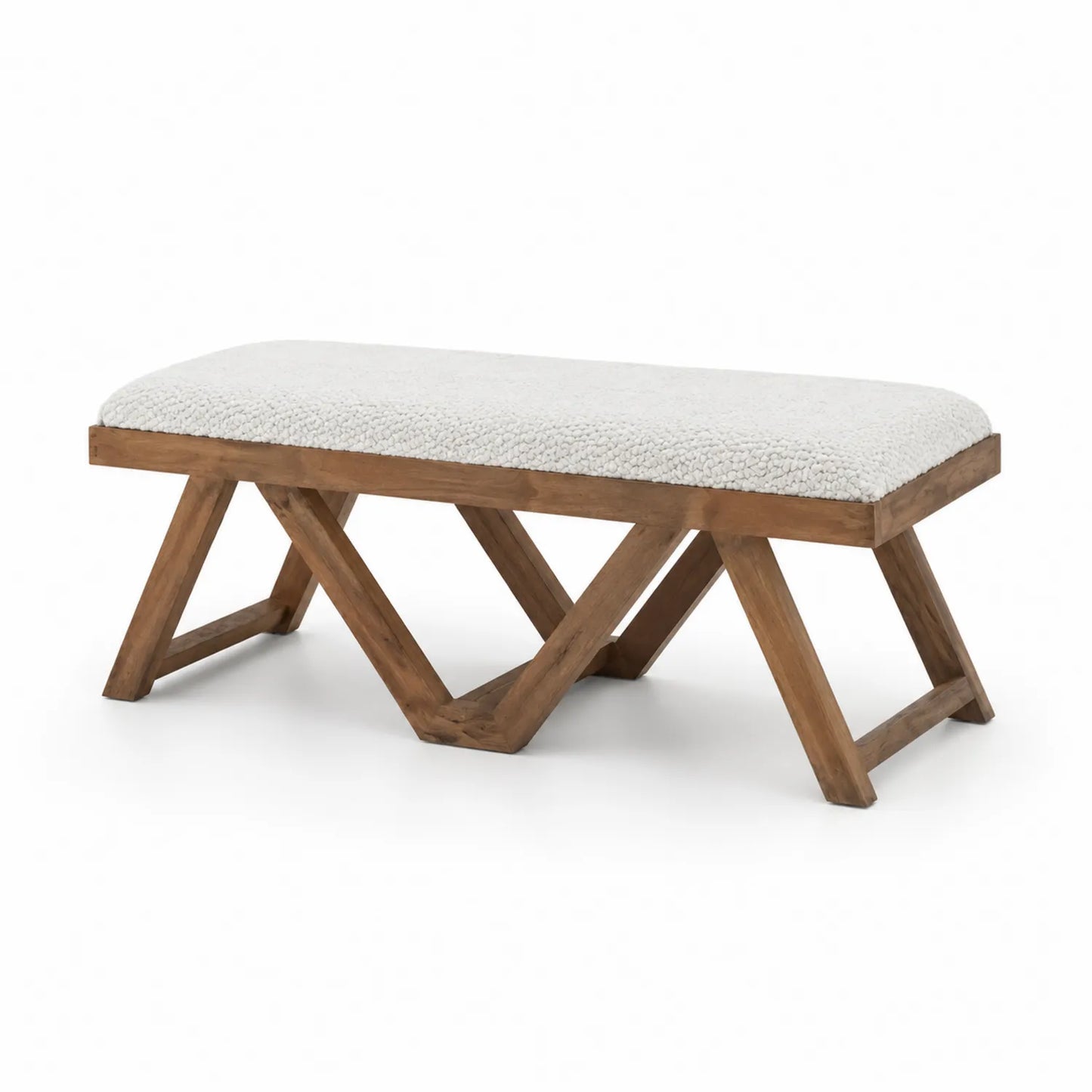 Massivholzbank mit Polyesterpolsterung 120cm