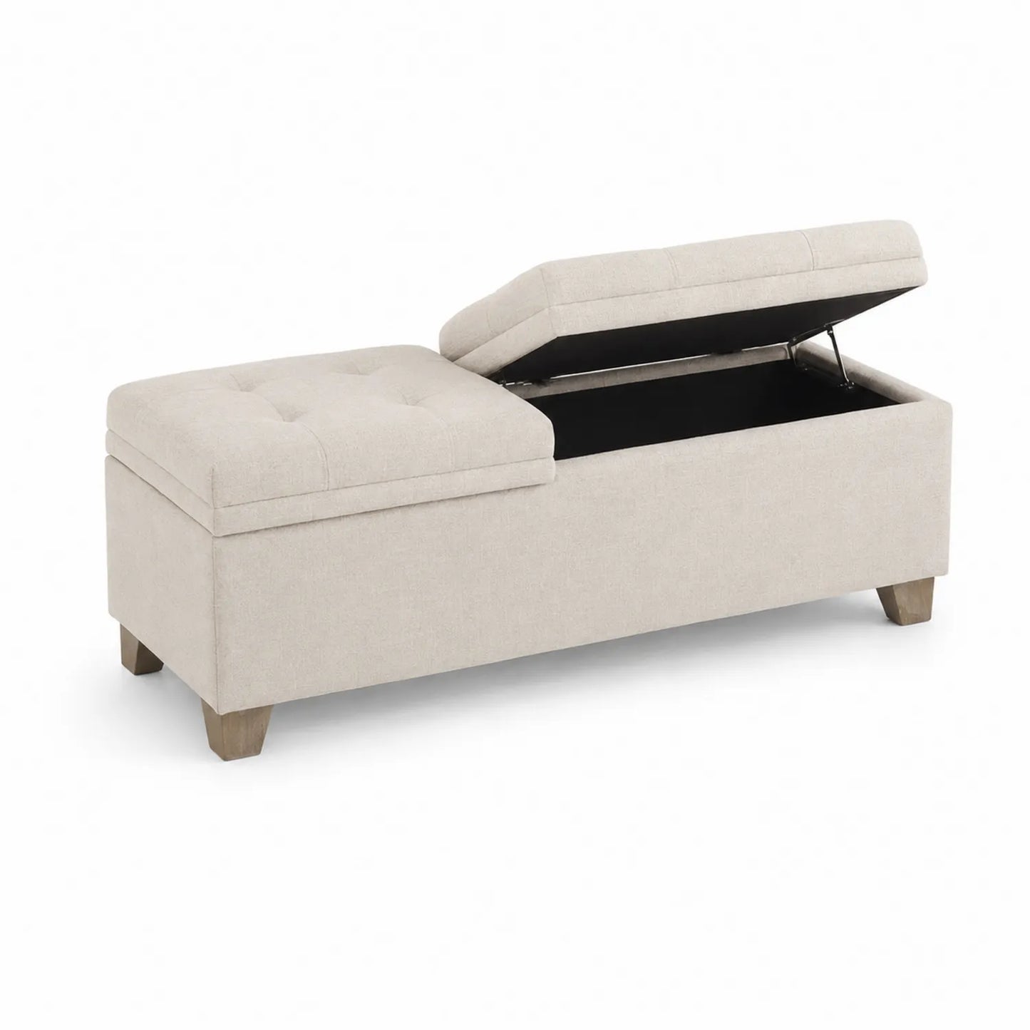 Aufbewahrungsbank aus Stoff Beige 130x45x45 cm